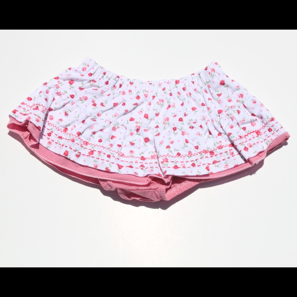 Pink and White Floral Skirt